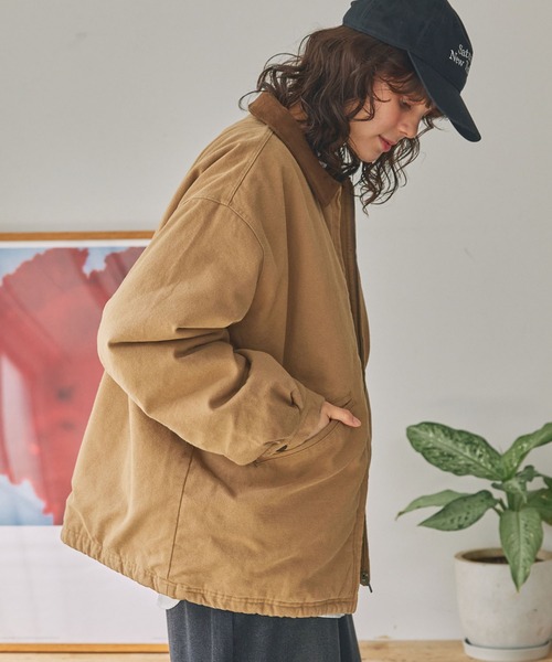 ドロスト ヴィンテージライク 衿配色 中綿 デトロイト ダック