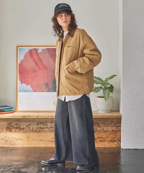 ドロスト ヴィンテージライク 衿配色 中綿 デトロイト ダック