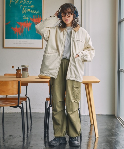 セール】ドロスト ヴィンテージライク 衿配色 中綿 デトロイト ダック