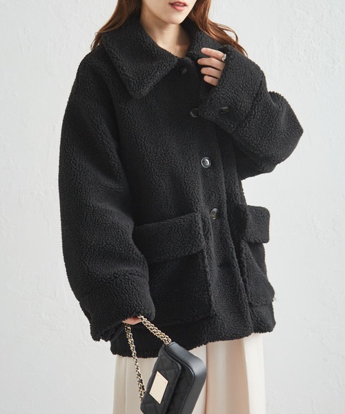 RANAN（ラナン）の「ステンカラーボアミドルコート（その他アウター・レディース・ブラック/アイボリー・LL/L/M）」の11枚目の写真