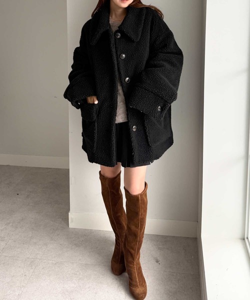 RANAN（ラナン）の「ステンカラーボアミドルコート（その他アウター・レディース・ブラック/アイボリー・LL/L/M）」の20枚目の写真