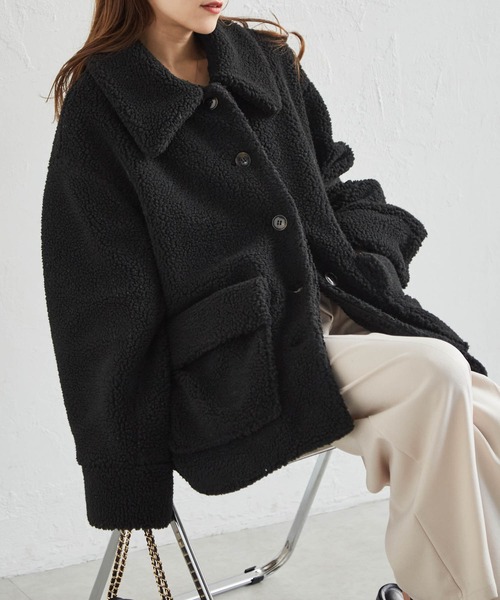 RANAN(ラナン)の「ステンカラーボアミドルコート(その他アウター・レディース・ブラック/アイボリー・LL/L/M)」の22枚目の写真