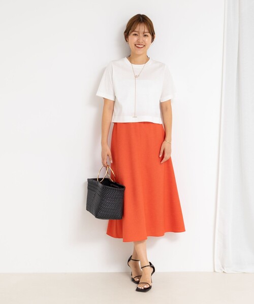 NOLLEY’S Sophi（ノーリーズソフィ）の「ウォッシャブル麻調フレアスカート（スカート・レディース・オレンジ/チャコールグレー/グレイッシュベージュ・38/36）」の6枚目の写真