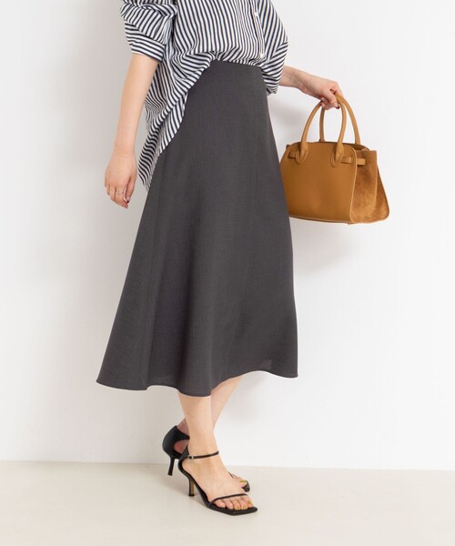 NOLLEY’S Sophi（ノーリーズソフィ）の「ウォッシャブル麻調フレアスカート（スカート・レディース・オレンジ/チャコールグレー/グレイッシュベージュ・38/36）」の8枚目の写真