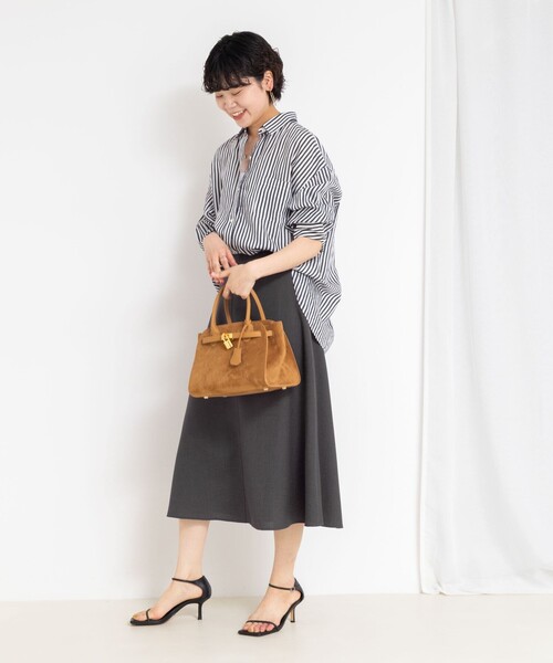 NOLLEY’S Sophi（ノーリーズソフィ）の「ウォッシャブル麻調フレアスカート（スカート・レディース・オレンジ/チャコールグレー/グレイッシュベージュ・38/36）」の11枚目の写真