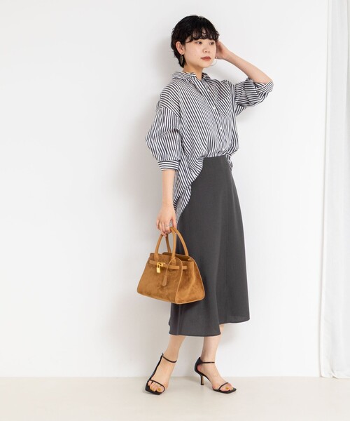 NOLLEY’S Sophi（ノーリーズソフィ）の「ウォッシャブル麻調フレアスカート（スカート・レディース・オレンジ/チャコールグレー/グレイッシュベージュ・38/36）」の13枚目の写真