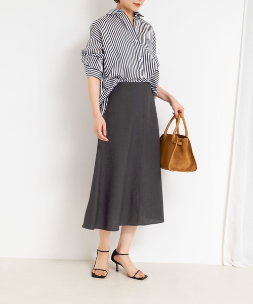 NOLLEY’S Sophi（ノーリーズソフィ）の「ウォッシャブル麻調フレアスカート（スカート・レディース・オレンジ/チャコールグレー/グレイッシュベージュ・38/36）」の15枚目の写真