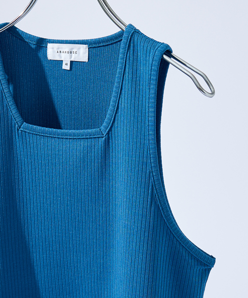 ABAHOUSE（アバハウス）の「【スクエアネック】ストレッチ テレコ タンクトップ（タンクトップ・メンズ・ホワイト/ブラック/チャコールグレー/ブルー・46/48）」の4枚目の写真