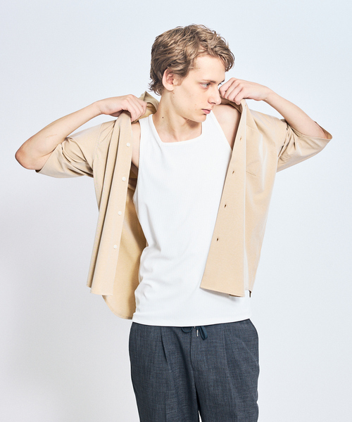 ABAHOUSE（アバハウス）の「【スクエアネック】ストレッチ テレコ タンクトップ（タンクトップ・メンズ・ホワイト/ブラック/チャコールグレー/ブルー・46/48）」の12枚目の写真