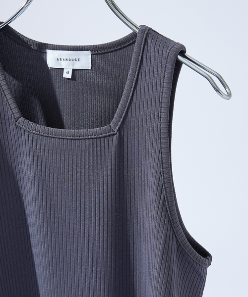 ABAHOUSE（アバハウス）の「【スクエアネック】ストレッチ テレコ タンクトップ（タンクトップ・メンズ・ホワイト/ブラック/チャコールグレー/ブルー・46/48）」の8枚目の写真