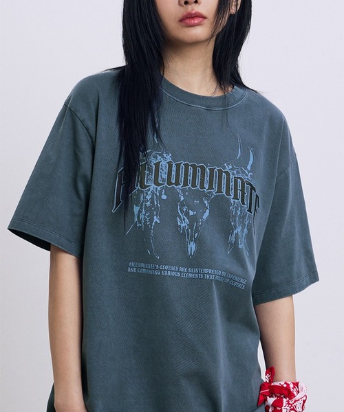 Tシャツ・カットソー [FILLUMINATE] Velour collar long sleeve F.ILLUMINATE(フィルミネイト) Tシャツ・カットソー(レディース