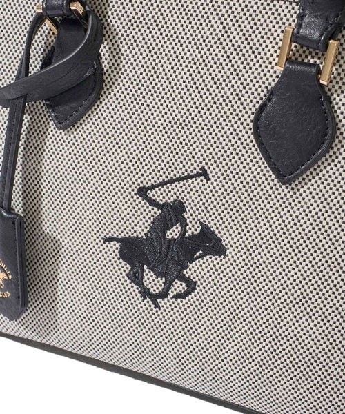 BEVERLY HILLS POLO CLUB（ビバリーヒルズポロクラブ）の「【Beverly Hills Polo Club/ビバリーヒルズポロクラブ】ポニーロゴ刺繍 エルガリー生地ハンドバッグ（ショルダーストラップ付）（ハンドバッグ・レディース・ネイビー/ブラウン/ブラック・FREE）」の13枚目の写真