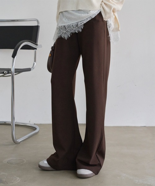 KOBE LETTUCE（コウベレタス）の「[ 選べる4サイズ ] 錯覚美脚ストレッチワイドパンツ（その他パンツ・レディース・アイボリー/ブラック/キャメル/チェリーレッド/チャコール/ブラウン/グレー・L/M/TM/PM/M-Short）」の15枚目の写真