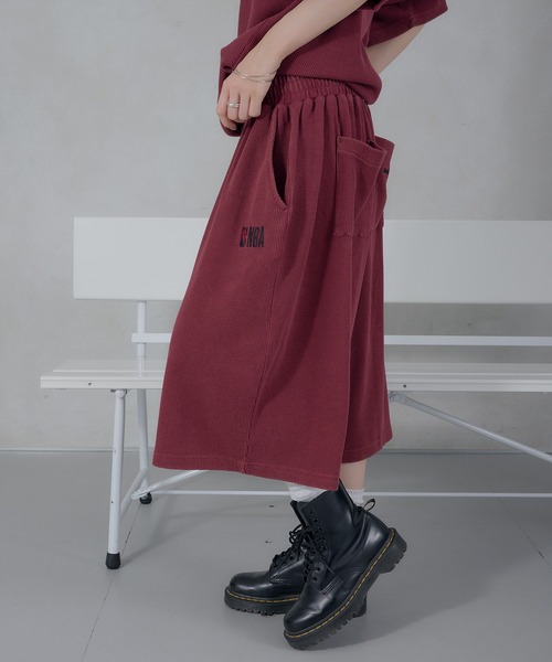 Perushu（ペルーシュ）の「Perushu／NBA ワッフルワイドショーツ（スウェットパンツ・メンズ・ボルドー/ブラウン/ブラック/ネイビー・MEDIUM/LARGE）」の4枚目の写真