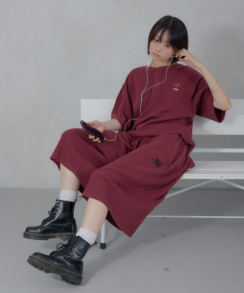 Perushu（ペルーシュ）の「Perushu／NBA ワッフルワイドショーツ（スウェットパンツ・メンズ・ボルドー/ブラウン/ブラック/ネイビー・MEDIUM/LARGE）」の18枚目の写真