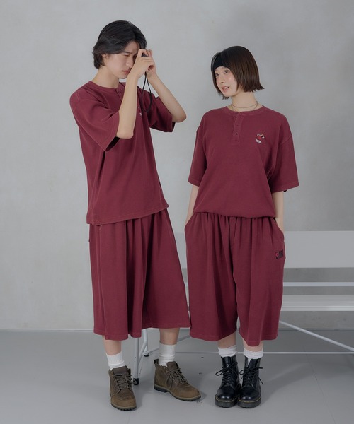 Perushu（ペルーシュ）の「Perushu／NBA ワッフルワイドショーツ（スウェットパンツ・メンズ・ボルドー/ブラウン/ブラック/ネイビー・MEDIUM/LARGE）」の14枚目の写真