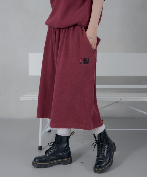 Perushu（ペルーシュ）の「Perushu／NBA ワッフルワイドショーツ（スウェットパンツ・メンズ・ボルドー/ブラウン/ブラック/ネイビー・MEDIUM/LARGE）」の11枚目の写真