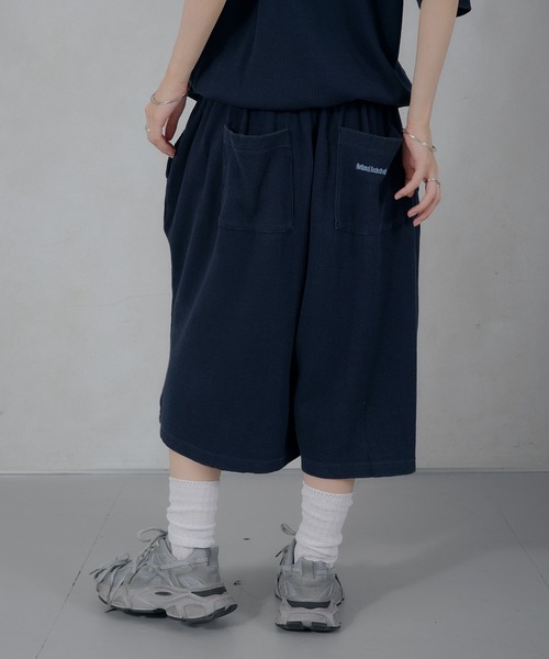 Perushu（ペルーシュ）の「Perushu／NBA ワッフルワイドショーツ（スウェットパンツ・メンズ・ボルドー/ブラウン/ブラック/ネイビー・MEDIUM/LARGE）」の5枚目の写真