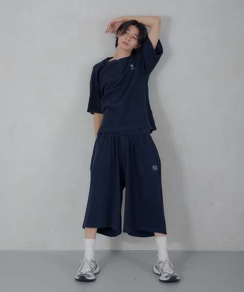 Perushu（ペルーシュ）の「Perushu／NBA ワッフルワイドショーツ（スウェットパンツ・メンズ・ボルドー/ブラウン/ブラック/ネイビー・MEDIUM/LARGE）」の8枚目の写真