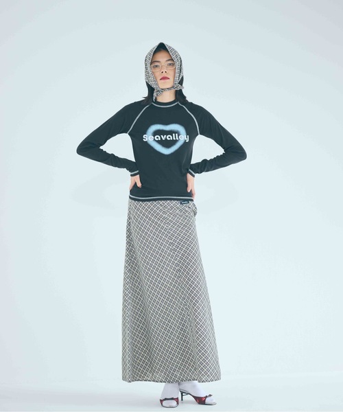 SEA（シー）の「クラシックチェック バイアス フレアマキシスカート（スカート・レディース・ベージュ・0/1）」の3枚目の写真