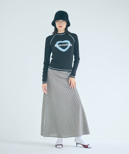 SEA（シー）の「クラシックチェック バイアス フレアマキシスカート（スカート・レディース・ベージュ・0/1）」の6枚目の写真