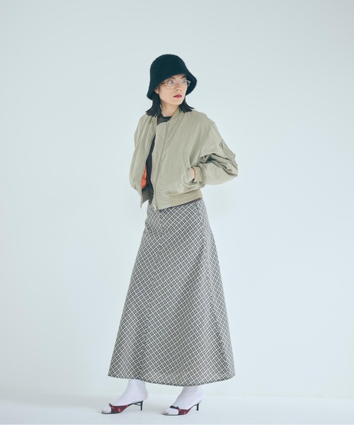 SEA（シー）の「クラシックチェック バイアス フレアマキシスカート（スカート・レディース・ベージュ・0/1）」の9枚目の写真