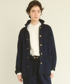 ドビーデニムバイカラージャケット