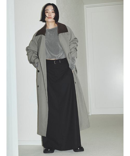 MIESROHE(ミースロエ)の「撥水ECOトレンチCT(トレンチコート・レディース・カーキ/ベージュ/ネイビー・0/1)」の4枚目の写真