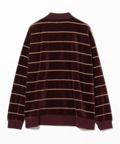 BEAMS（ビームス）の「ワイドフィット ベロア ボーダー ポロシャツ（ポロシャツ・メンズ・バーガンディー/ブラック・XL/L/M/S）」の14枚目の写真