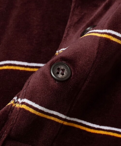 BEAMS（ビームス）の「ワイドフィット ベロア ボーダー ポロシャツ（ポロシャツ・メンズ・バーガンディー/ブラック・XL/L/M/S）」の15枚目の写真