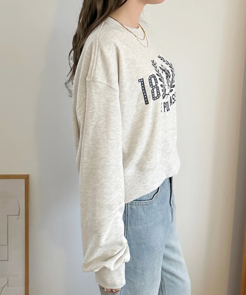 U.S. POLO ASSN.(ユーエスポロアッスン)の「【Ada.別注 U.S. POLO ASSN】カレッジロゴ スタッズデザイン スウェット(スウェット・レディース・ブラック/カーキ/オートミール・M/L)」の15枚目の写真