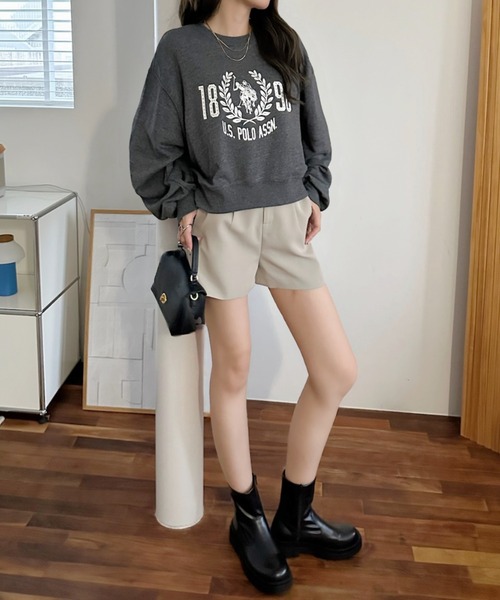 U.S. POLO ASSN.(ユーエスポロアッスン)の「【Ada.別注 U.S. POLO ASSN】カレッジロゴ スタッズデザイン スウェット(スウェット・レディース・ブラック/カーキ/オートミール・M/L)」の8枚目の写真