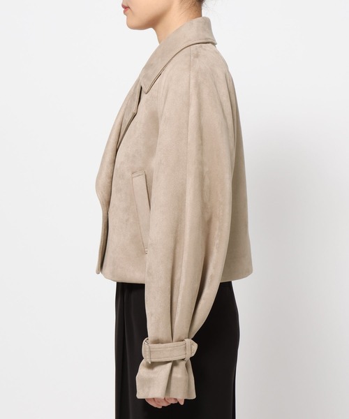 HARE（ハレ）の「スウェードショートトレンチコート(HARE)（トレンチコート・レディース・チャコールグレー/ベージュ/グレー・FREE）」の18枚目の写真