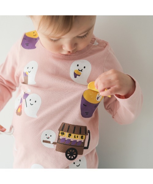 CHEEK ROOM（チークルーム）の「チークルーム おばけの焼きいも　ロングＴシャツ（Tシャツ/カットソー・キッズ・ピンク/ブルー/ブラック・90cm/100cm/110cm/120cm/130cm/80ｃｍ）」の5枚目の写真