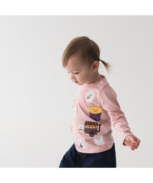 CHEEK ROOM（チークルーム）の「チークルーム おばけの焼きいも　ロングＴシャツ（Tシャツ/カットソー・キッズ・ピンク/ブルー/ブラック・90cm/100cm/110cm/120cm/130cm/80ｃｍ）」の6枚目の写真