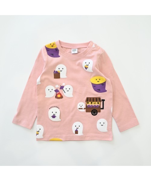 CHEEK ROOM（チークルーム）の「チークルーム おばけの焼きいも　ロングＴシャツ（Tシャツ/カットソー・キッズ・ピンク/ブルー/ブラック・90cm/100cm/110cm/120cm/130cm/80ｃｍ）」の10枚目の写真