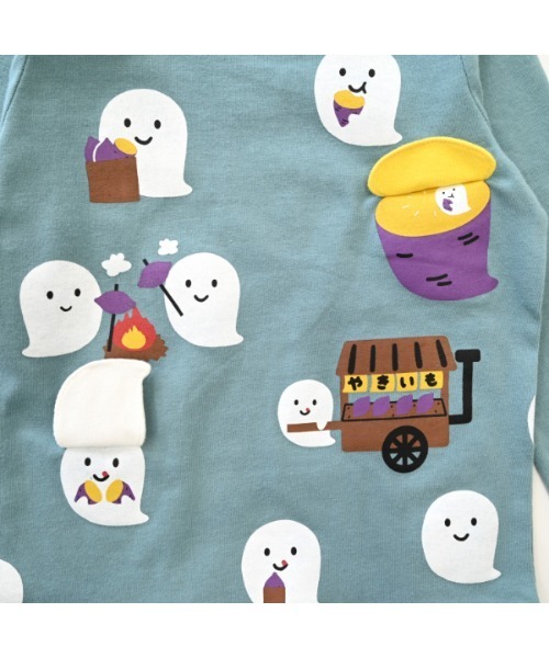 CHEEK ROOM（チークルーム）の「チークルーム おばけの焼きいも　ロングＴシャツ（Tシャツ/カットソー・キッズ・ピンク/ブルー/ブラック・90cm/100cm/110cm/120cm/130cm/80ｃｍ）」の15枚目の写真