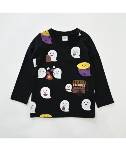 CHEEK ROOM（チークルーム）の「チークルーム おばけの焼きいも　ロングＴシャツ（Tシャツ/カットソー・キッズ・ピンク/ブルー/ブラック・90cm/100cm/110cm/120cm/130cm/80ｃｍ）」の16枚目の写真