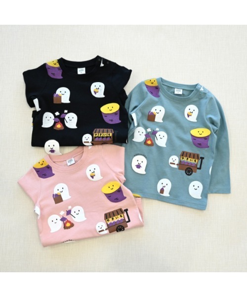 CHEEK ROOM（チークルーム）の「チークルーム おばけの焼きいも　ロングＴシャツ（Tシャツ/カットソー・キッズ・ピンク/ブルー/ブラック・90cm/100cm/110cm/120cm/130cm/80ｃｍ）」の19枚目の写真