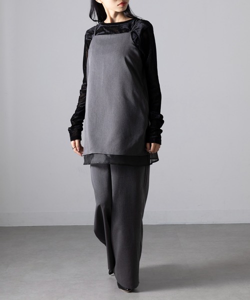 セール】【MAGASIN DE MODE Onjna】T/R/Puツイル×オーガンジー