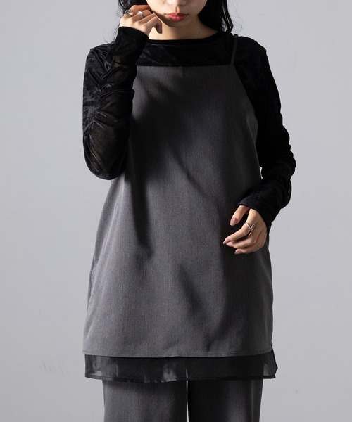 セール】【MAGASIN DE MODE Onjna】T/R/Puツイル×オーガンジー