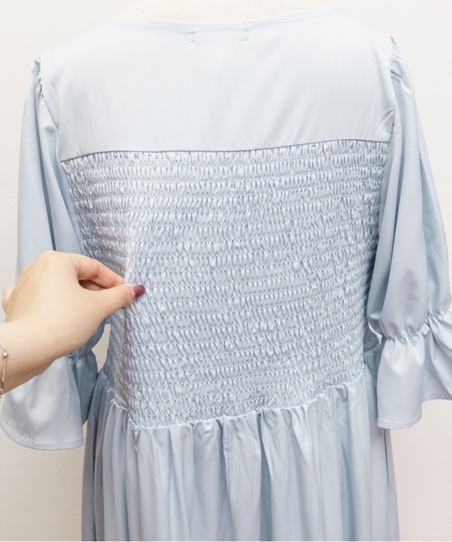 CLETTE(クレット)の「CLETTEオリジナルリボンデザインシャーリングワンピース(ワンピース・レディース・ネイビー/ブルー/グレー・4L/3L/LL)」の17枚目の写真