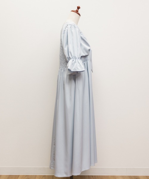 CLETTE(クレット)の「CLETTEオリジナルリボンデザインシャーリングワンピース(ワンピース・レディース・ネイビー/ブルー/グレー・4L/3L/LL)」の15枚目の写真