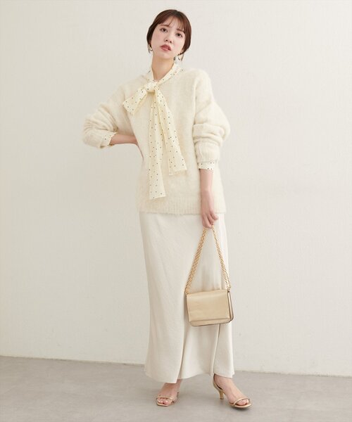 natural couture(ナチュラルクチュール)の「【WEB限定】シャギー起毛クルーネックニットプルオーバー(ニット/セーター・レディース・オフホワイト/ブルー/モカ/ラベンダー/イエロー/ピンク・FREE)」の10枚目の写真
