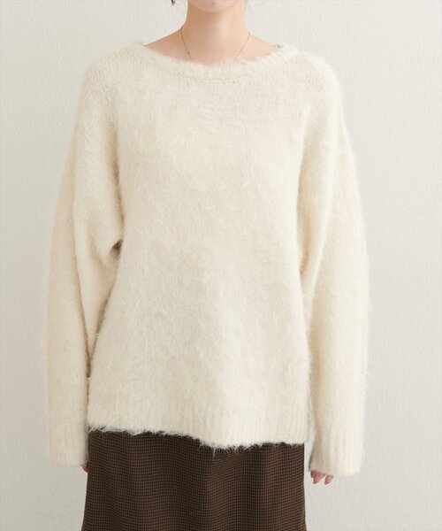 natural couture(ナチュラルクチュール)の「【WEB限定】シャギー起毛クルーネックニットプルオーバー(ニット/セーター・レディース・オフホワイト/ブルー/モカ/ラベンダー/イエロー/ピンク・FREE)」の13枚目の写真