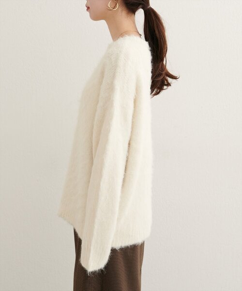 natural couture(ナチュラルクチュール)の「【WEB限定】シャギー起毛クルーネックニットプルオーバー(ニット/セーター・レディース・オフホワイト/ブルー/モカ/ラベンダー/イエロー/ピンク・FREE)」の14枚目の写真