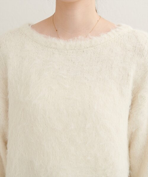 natural couture(ナチュラルクチュール)の「【WEB限定】シャギー起毛クルーネックニットプルオーバー(ニット/セーター・レディース・オフホワイト/ブルー/モカ/ラベンダー/イエロー/ピンク・FREE)」の16枚目の写真