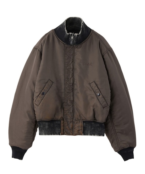 X-girl(エックスガール)の「FADED REVERSIBLE MA-1 JACKET(MA-1・レディース・ブラック/オリーブ・S/M)」の7枚目の写真
