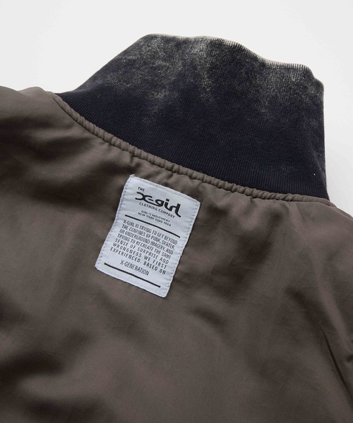 X-girl(エックスガール)の「FADED REVERSIBLE MA-1 JACKET(MA-1・レディース・ブラック/オリーブ・S/M)」の10枚目の写真