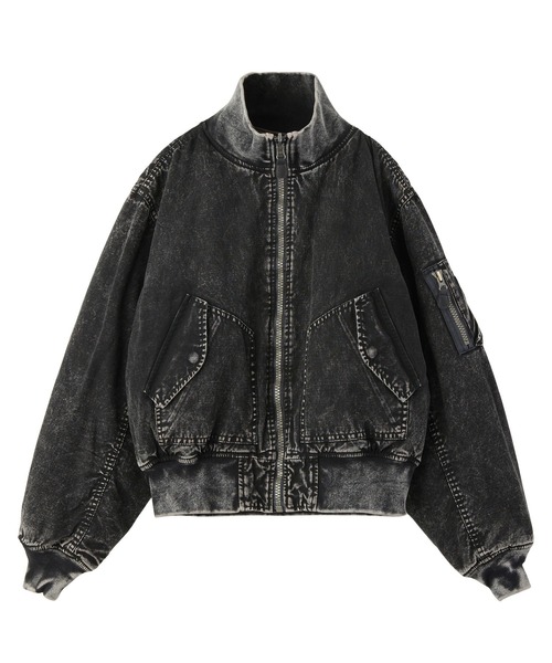 X-girl(エックスガール)の「FADED REVERSIBLE MA-1 JACKET(MA-1・レディース・ブラック/オリーブ・S/M)」の5枚目の写真